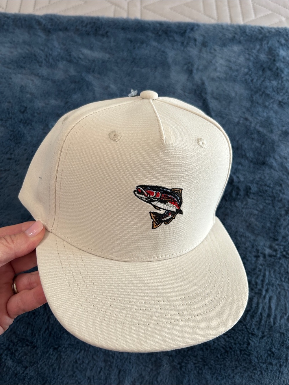 Cream Fish Embroidered Baseball Cap - Unbranded, one size kids